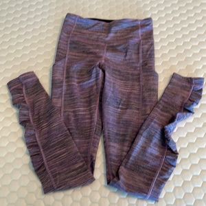 Lululemon pink/purple ruched ankle tight